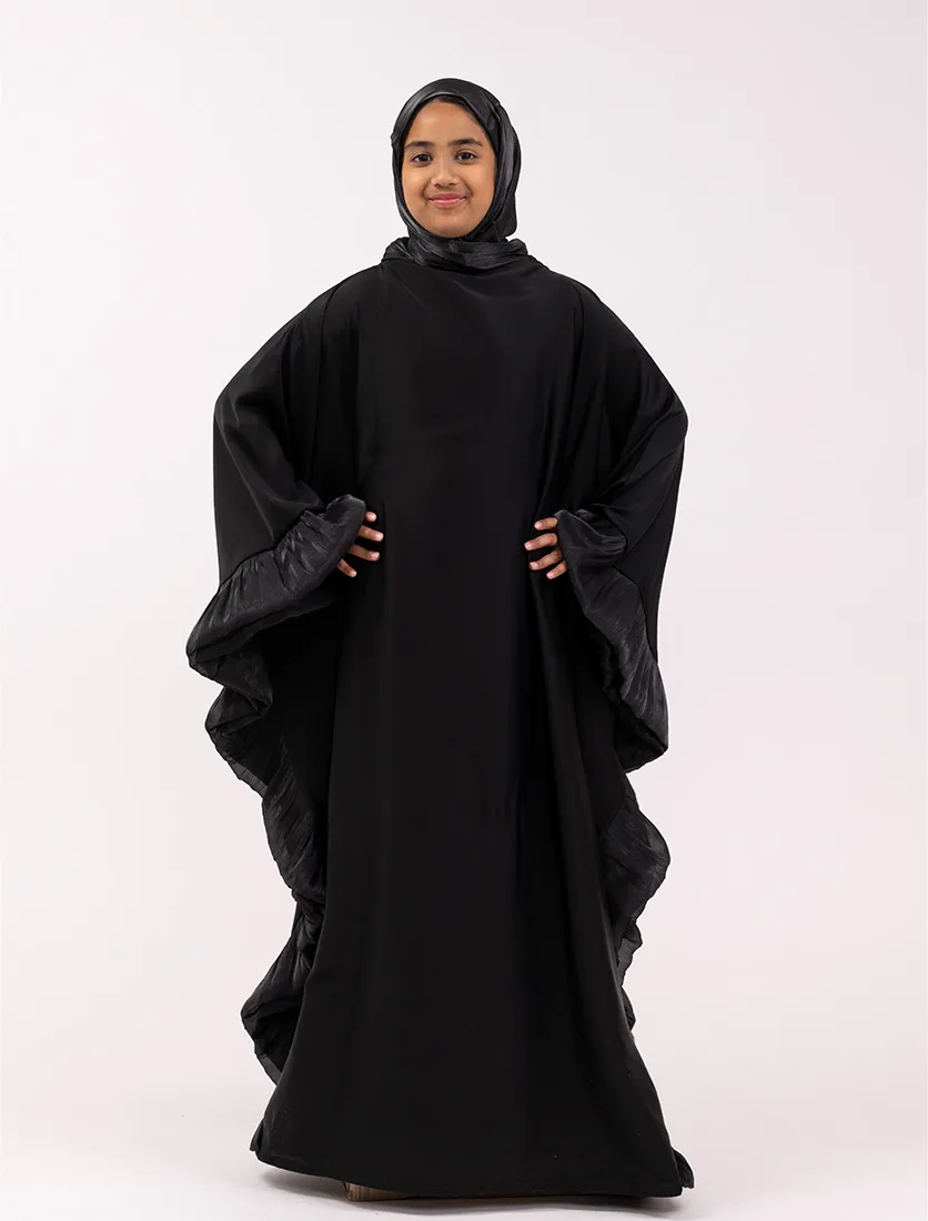 Black Girls Organza Trim Kaftan